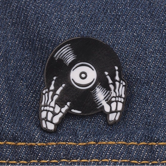 Jewelry - Halloween Pin Skeleton DJ